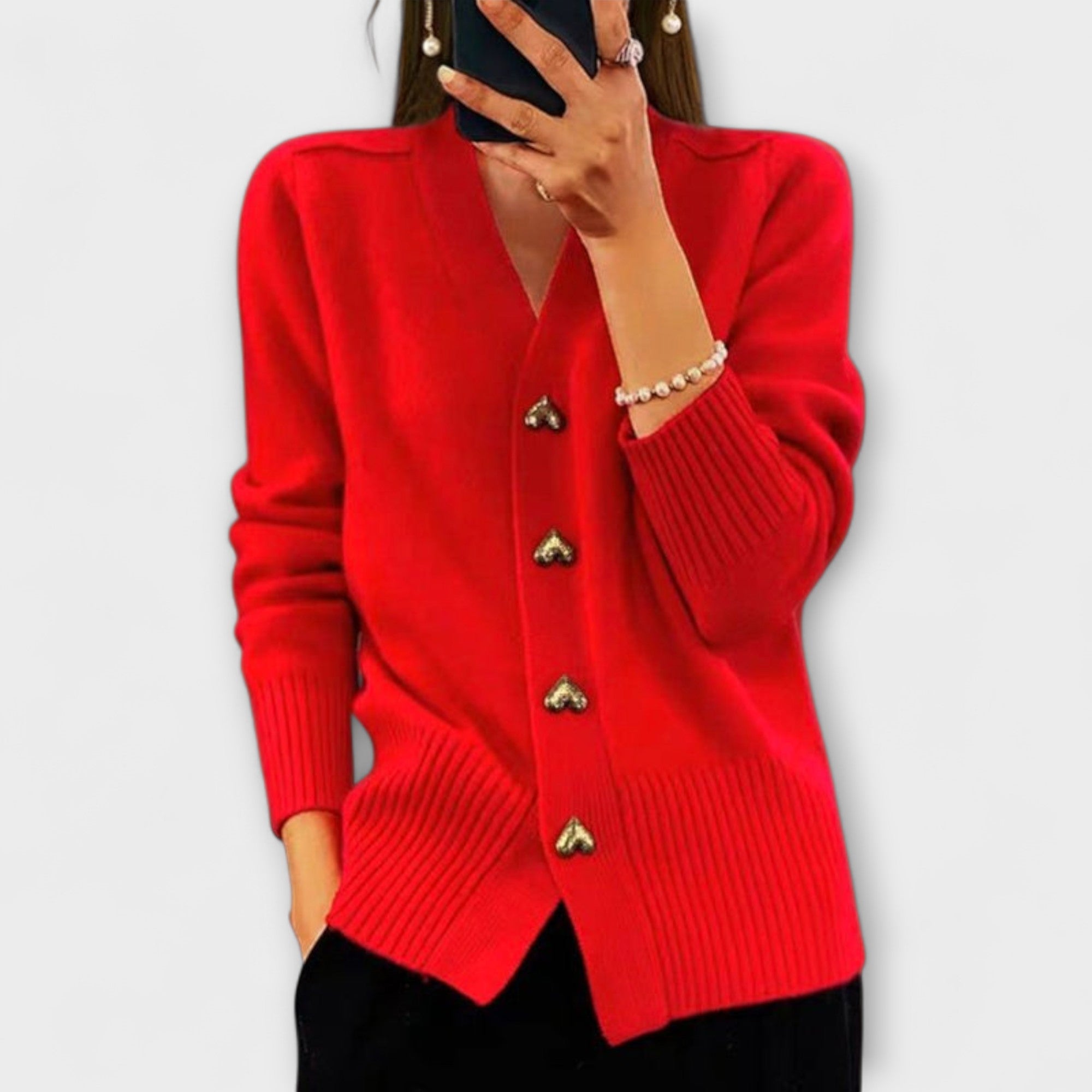 Marij – Women's V-neck sweater in a vintage look