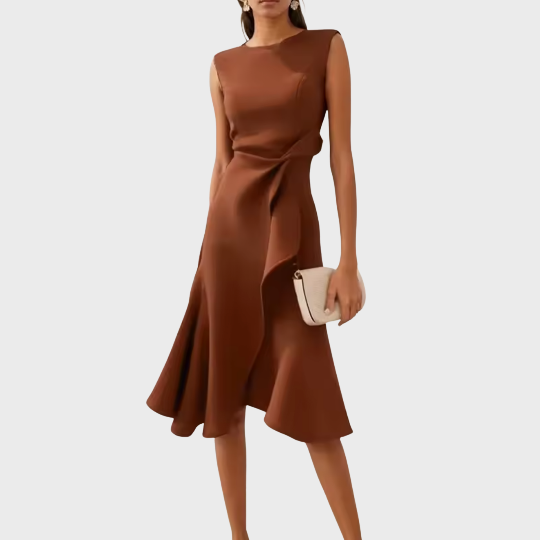 Sheila™ | Draperet asymmetrisk midikjole