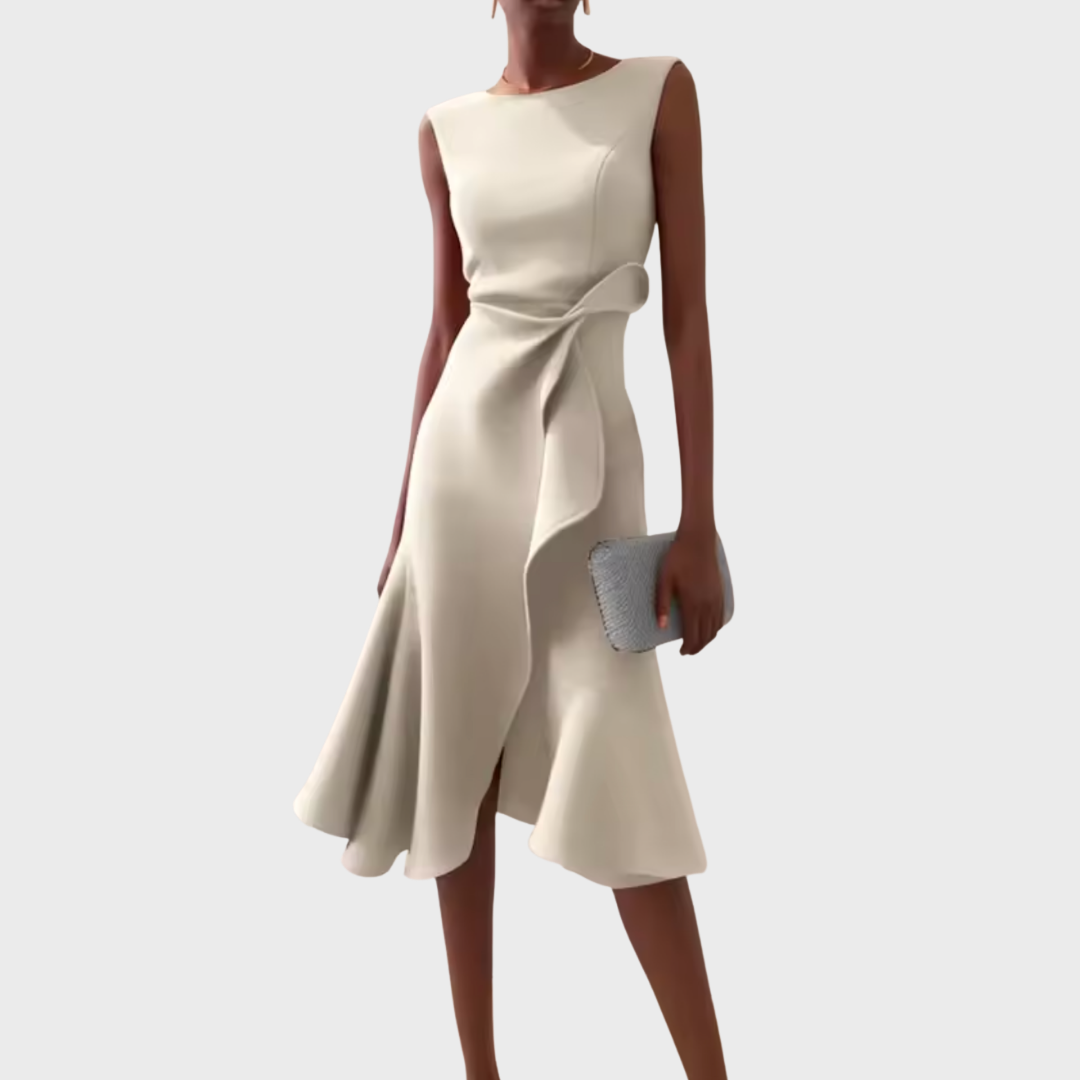 Sheila™ | Draperet asymmetrisk midikjole