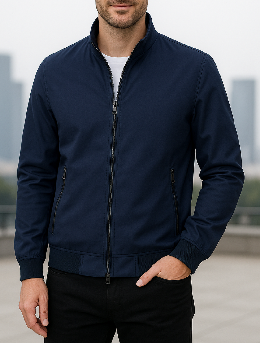 Belle & Cooper | Business Casual Jacket with Stand-Up Collar