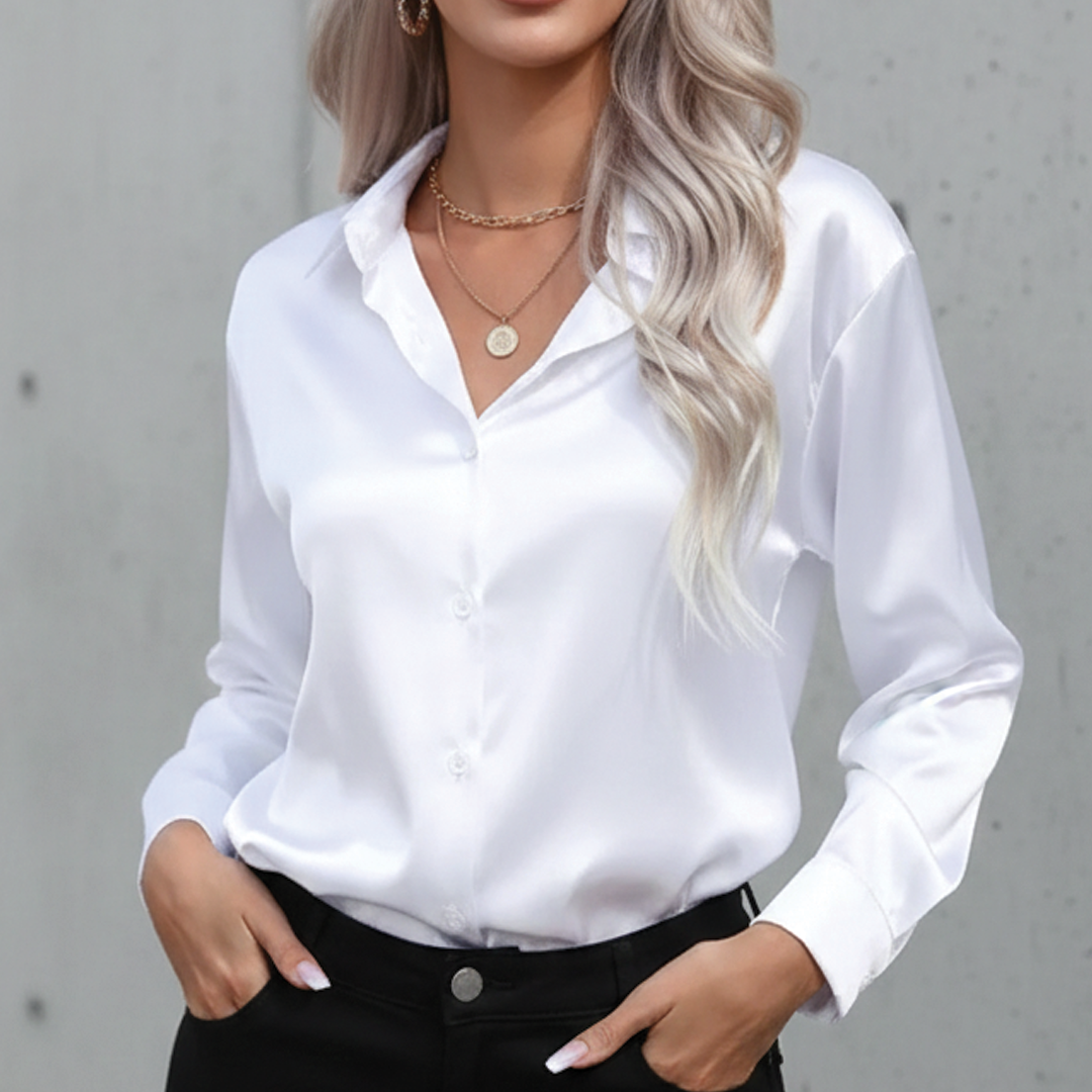 Brienna - Flowy Satin Blouse