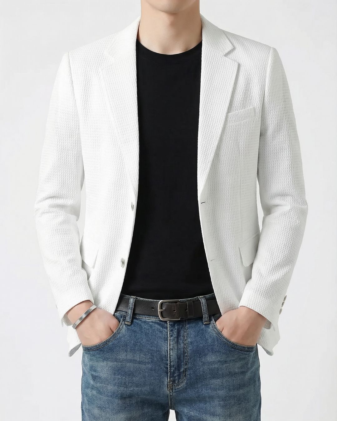 GEORGE | WAFFLE-KNIT TAILORED BLAZER