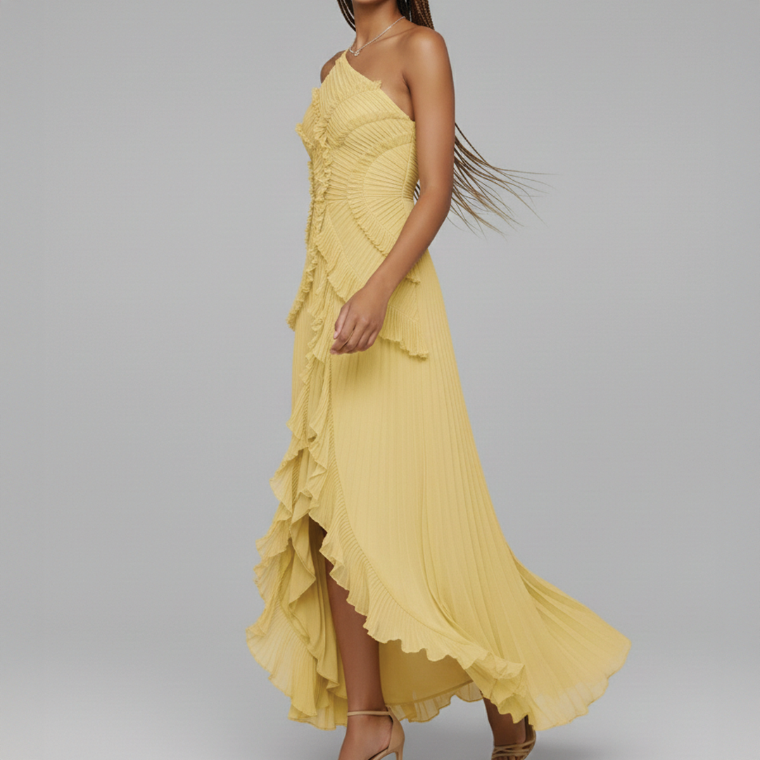 Nivessa - Asymmetric Pleated Dress
