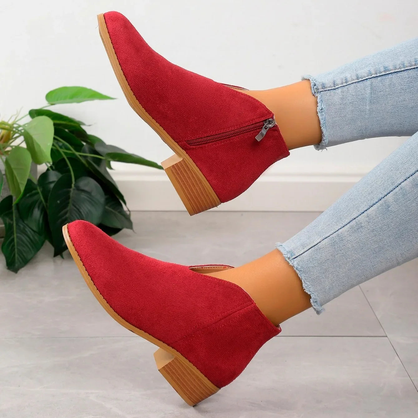 Camille | Botines con estampado de leopardo y cremallera para mujer