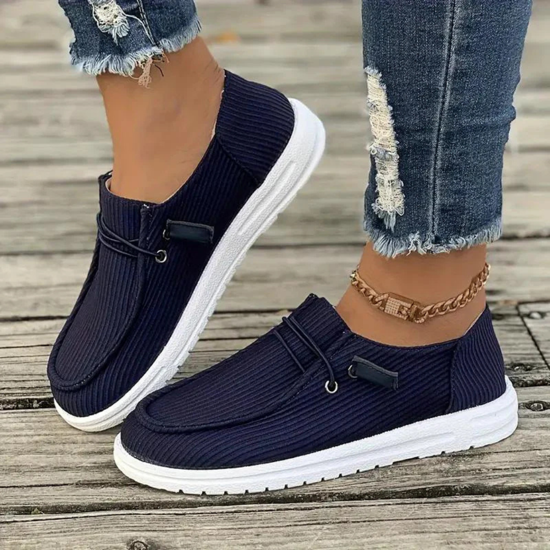 Dahlia - Ribbed Slip-On Flats