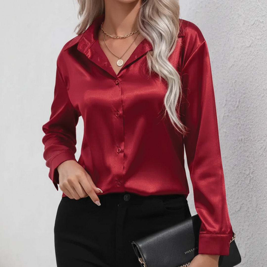 Brienna - Flowy Satin Blouse