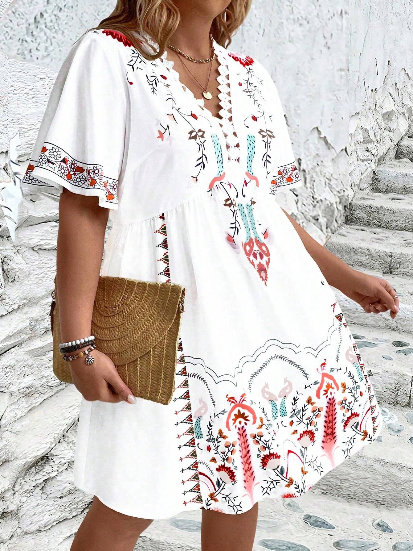 Kivara - Plus Size Boho Style Midi Dress