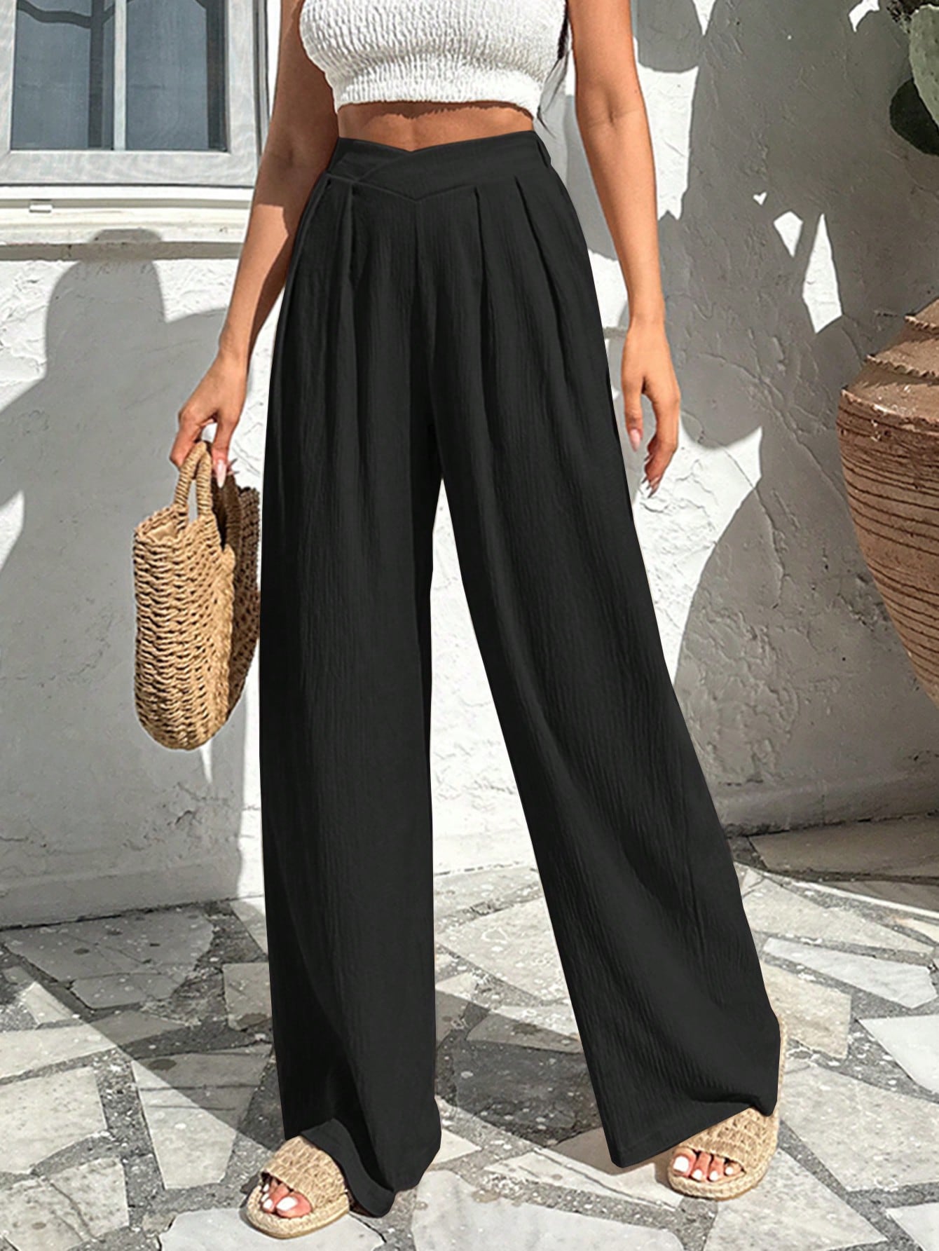 Tavira - Wide Pleated Trousers