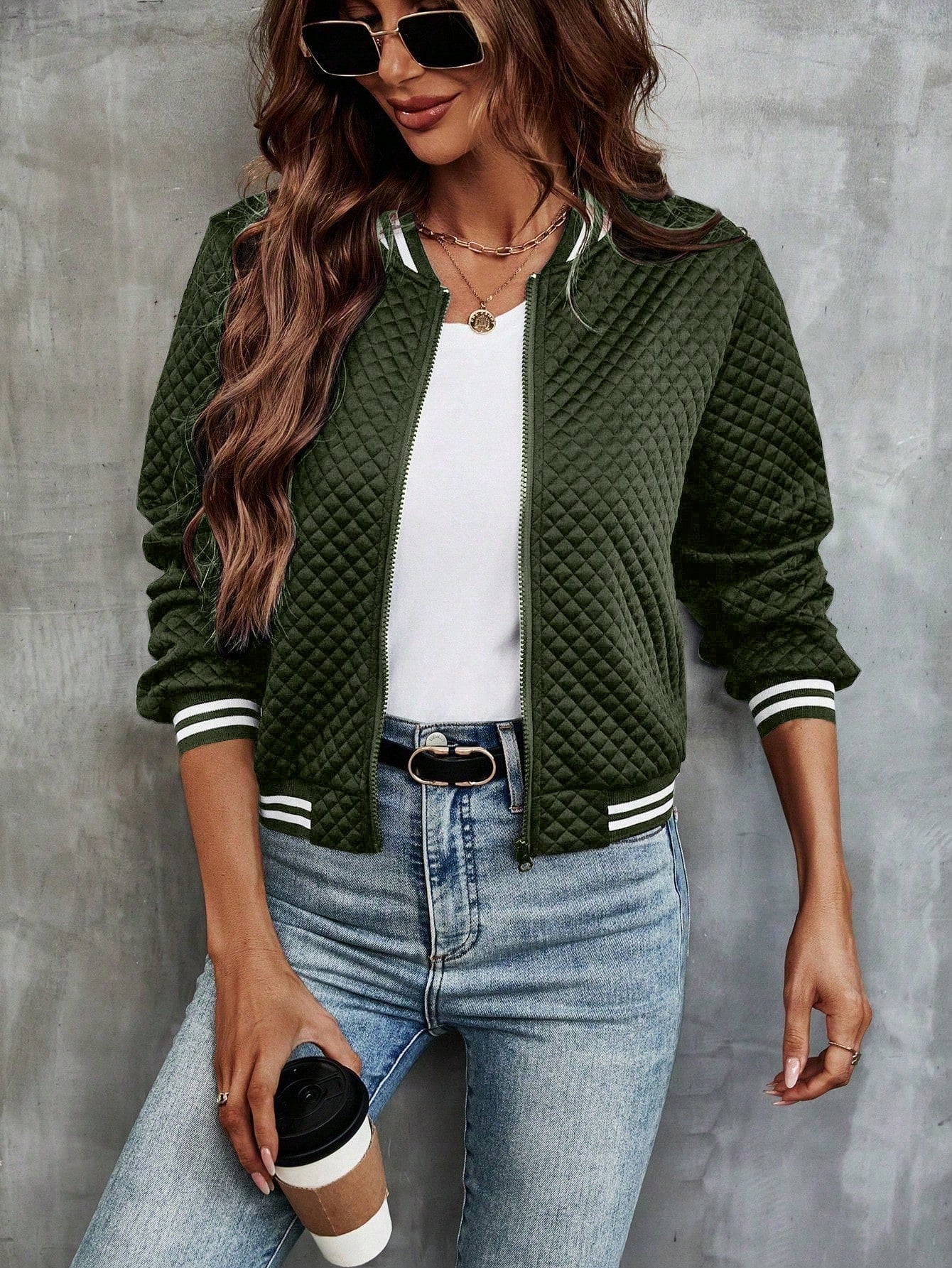 Helsa - Cropped Bomber Jacket
