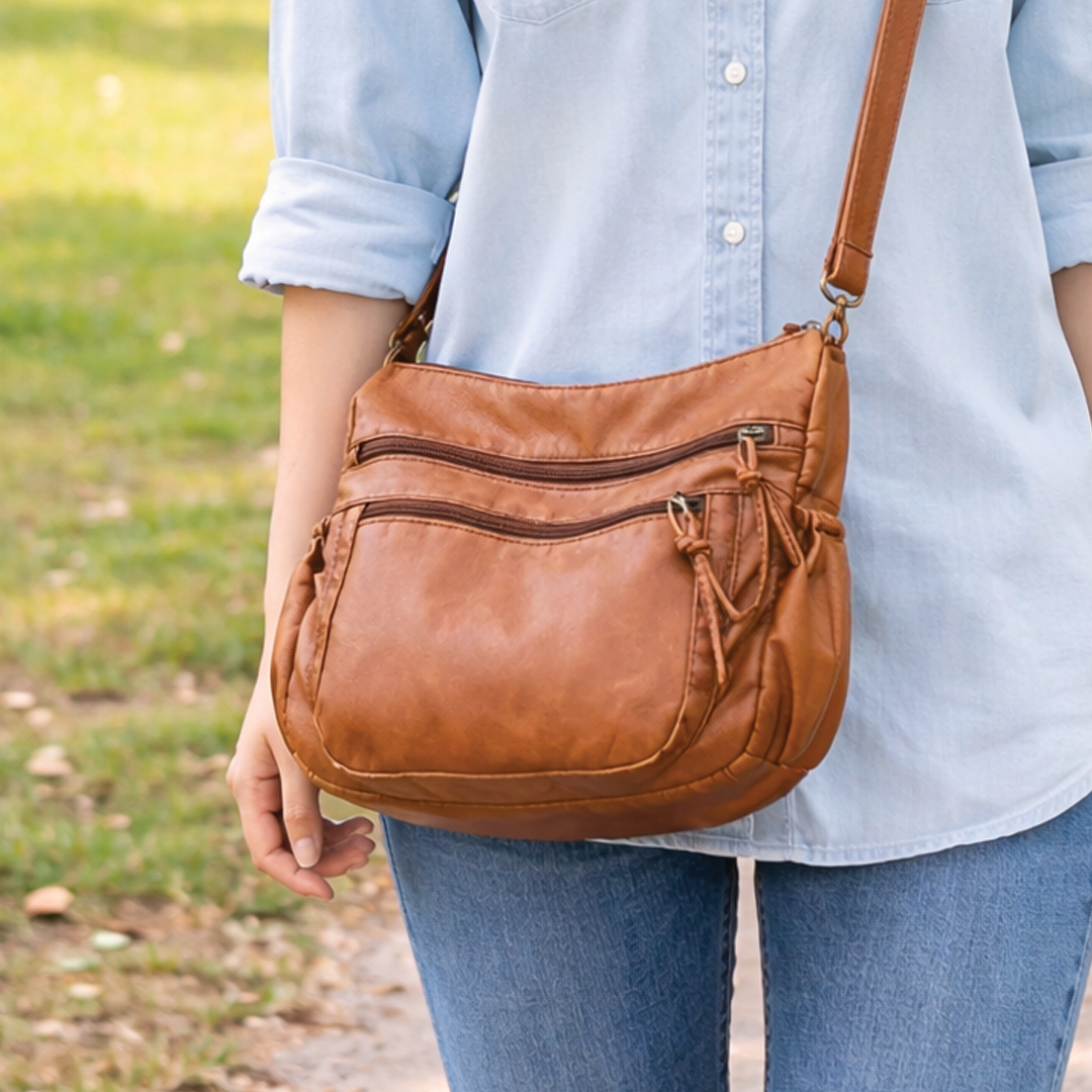 Oryza - Vegan Leather Crossbody Shoulder Bag