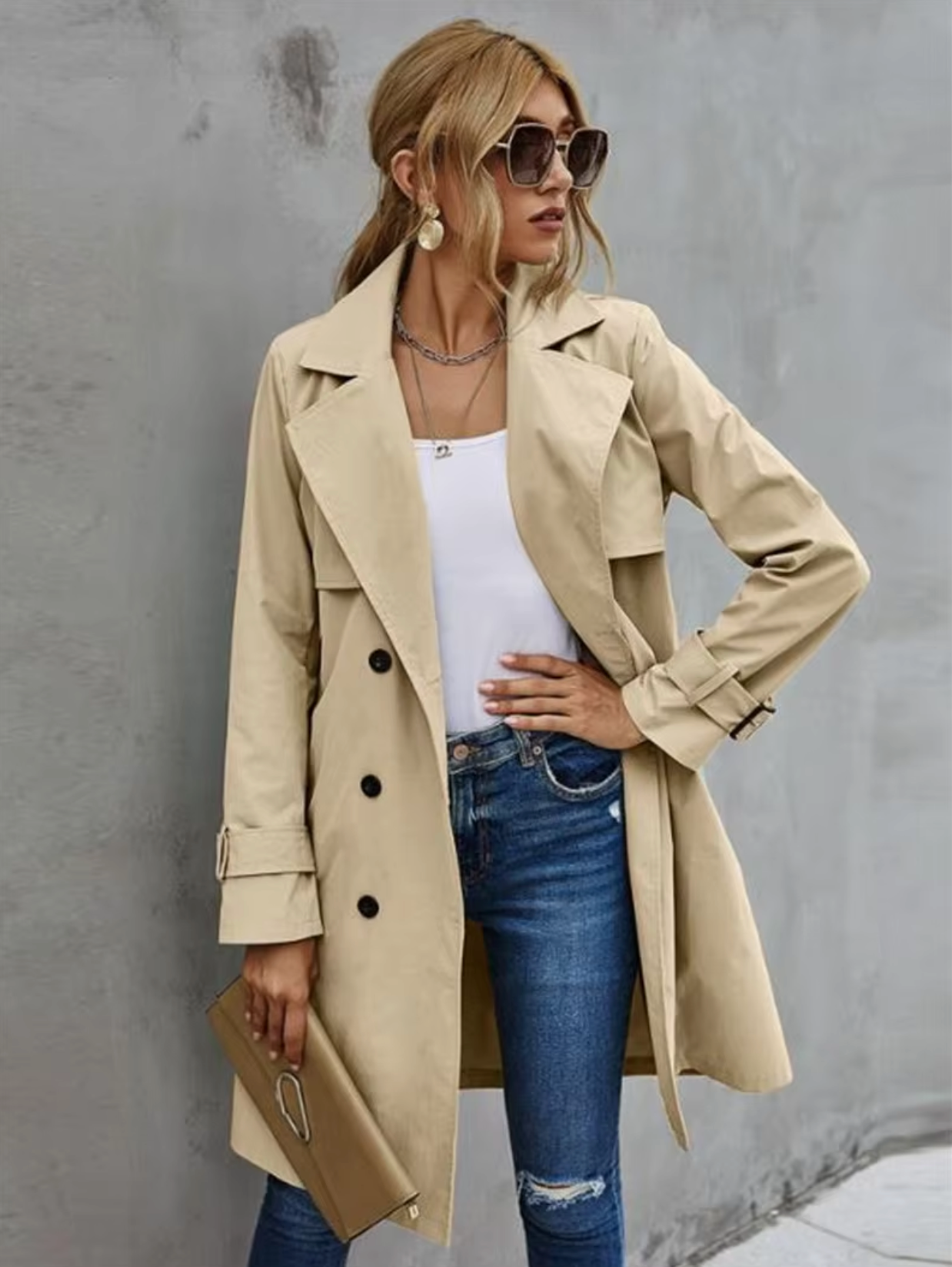 Beatrice | Women’s Double Breasted Belted Trench Coat
