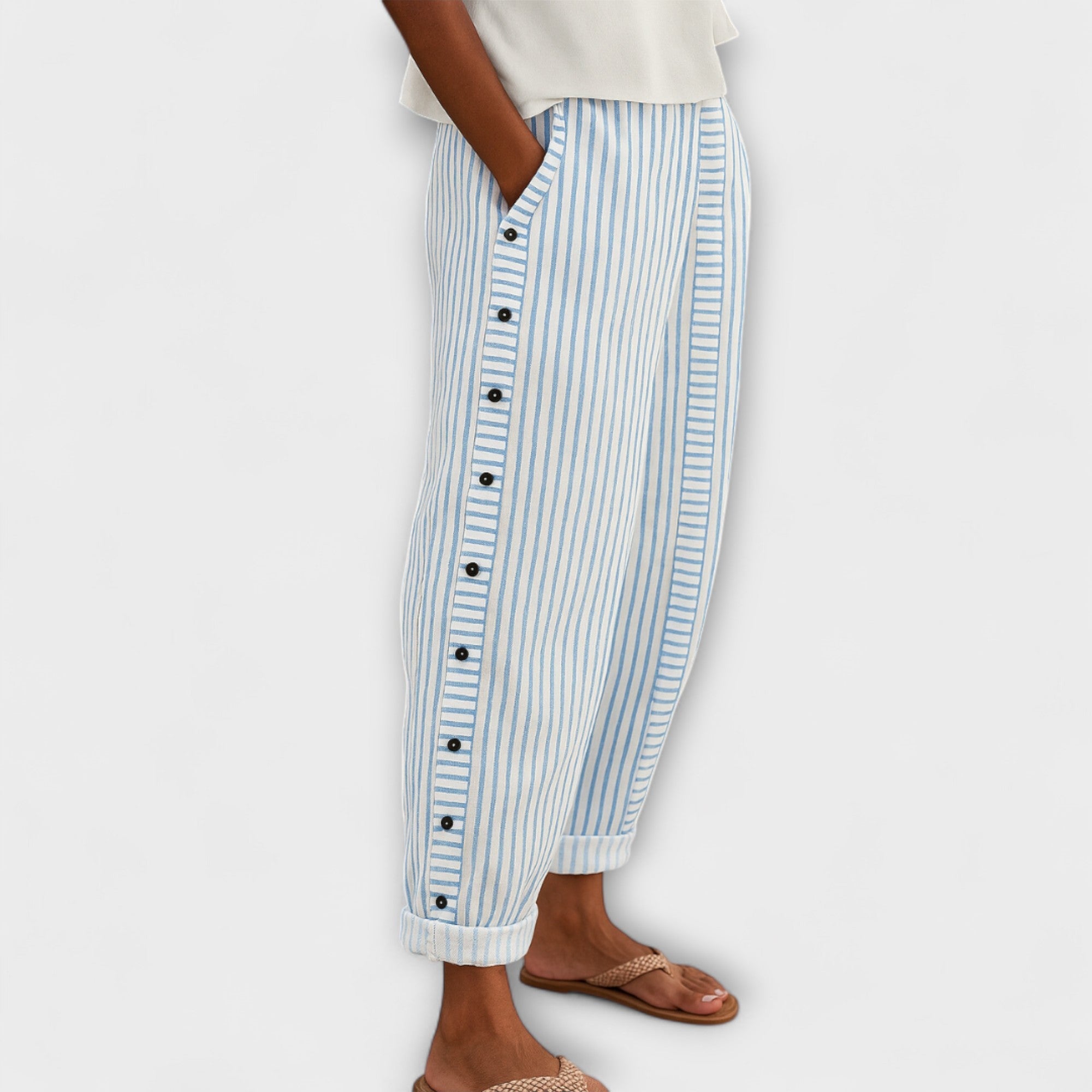 Rea - Relaxed Striped Leisure Trousers