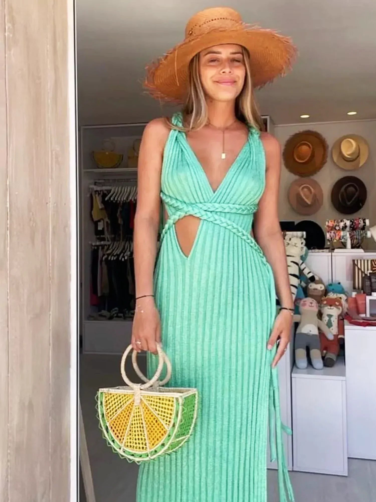 Enira - Knit Cut-Out Maxi Dress