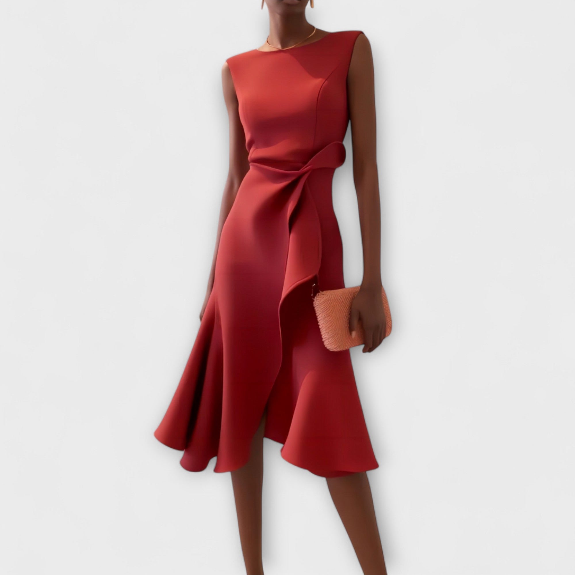 Sheila™ | Draperet asymmetrisk midikjole