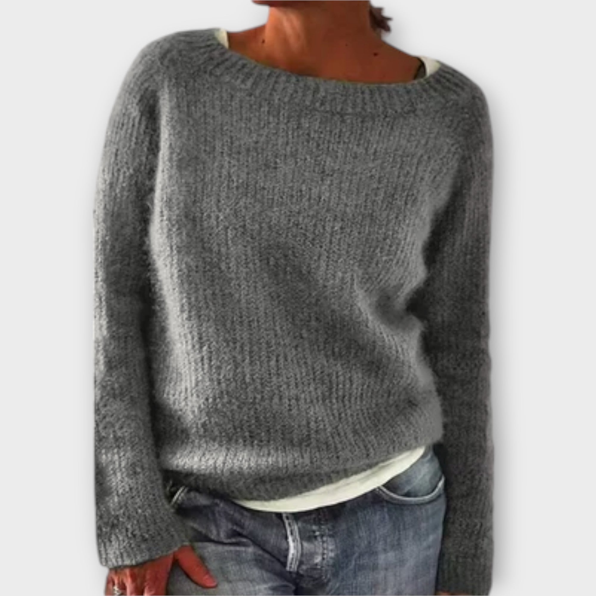 Regine – Sweater in a solid color knit look