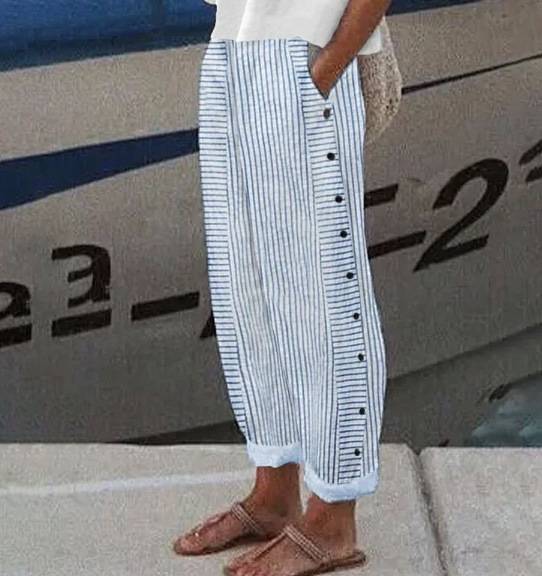 Rea - Relaxed Striped Leisure Trousers