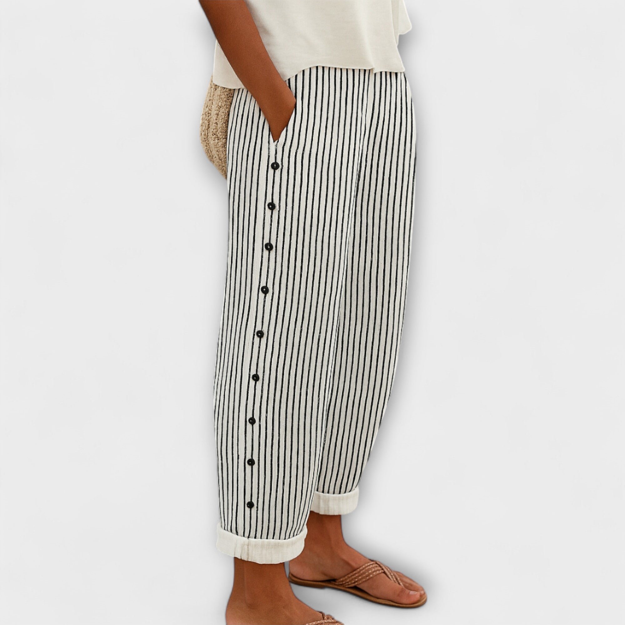 Rea - Relaxed Striped Leisure Trousers