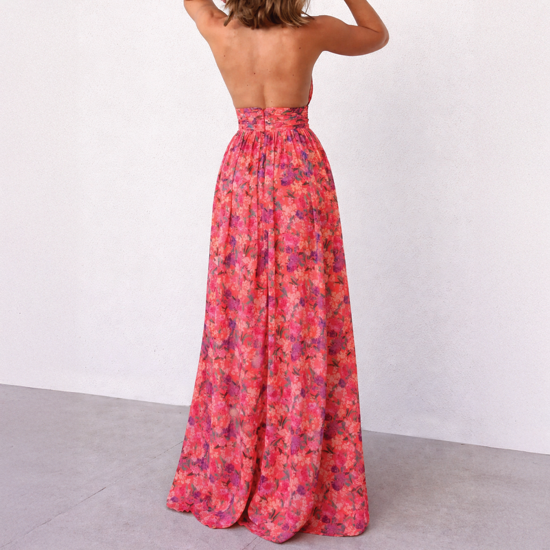 Dazelle - Halter Cut-Out Maxi Dress