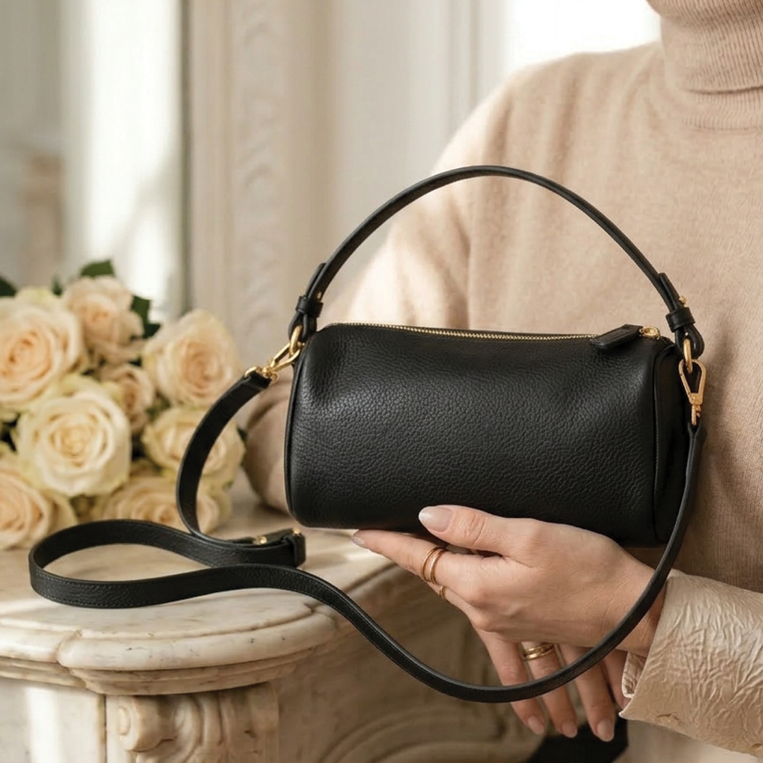 Calvira - Shoulder Leather Baguette Bag