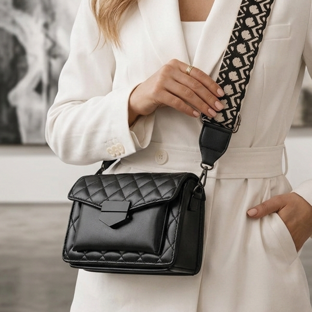 Brivelle - Quiltet Crossbody Taske i Vegansk Læder