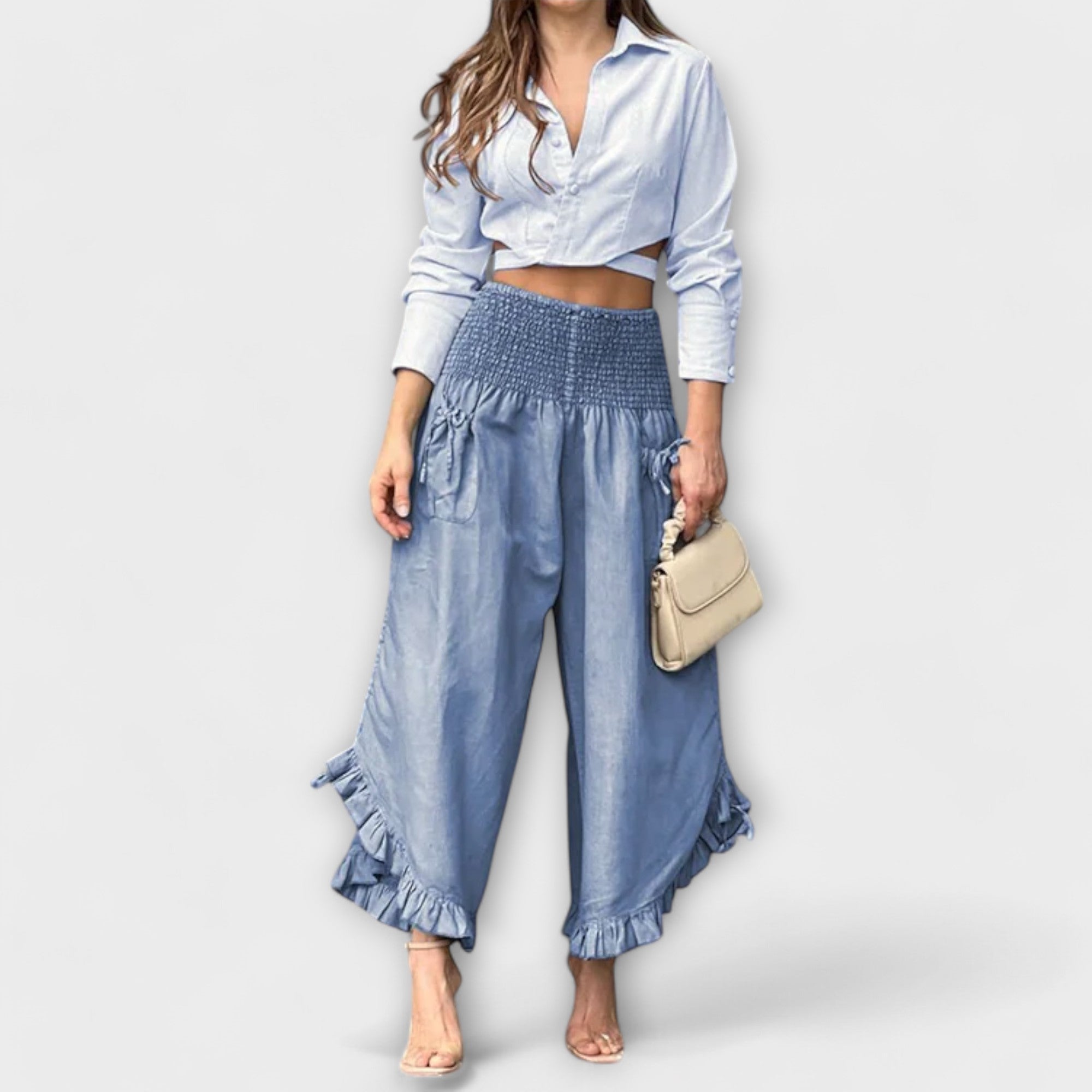 Jaya - Casual linen trousers with stylish pleats