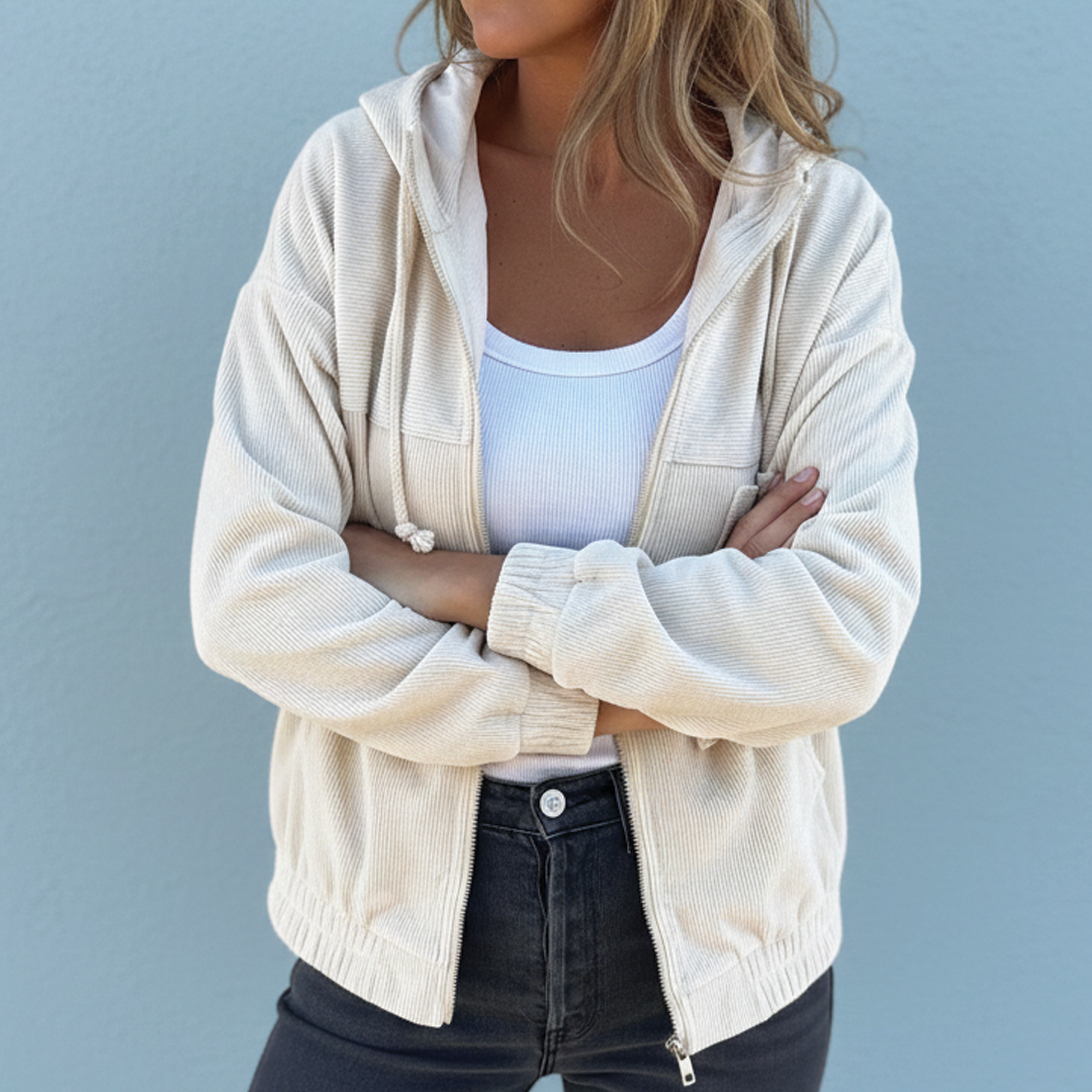 Quintina - Corduroy Hooded Jacket