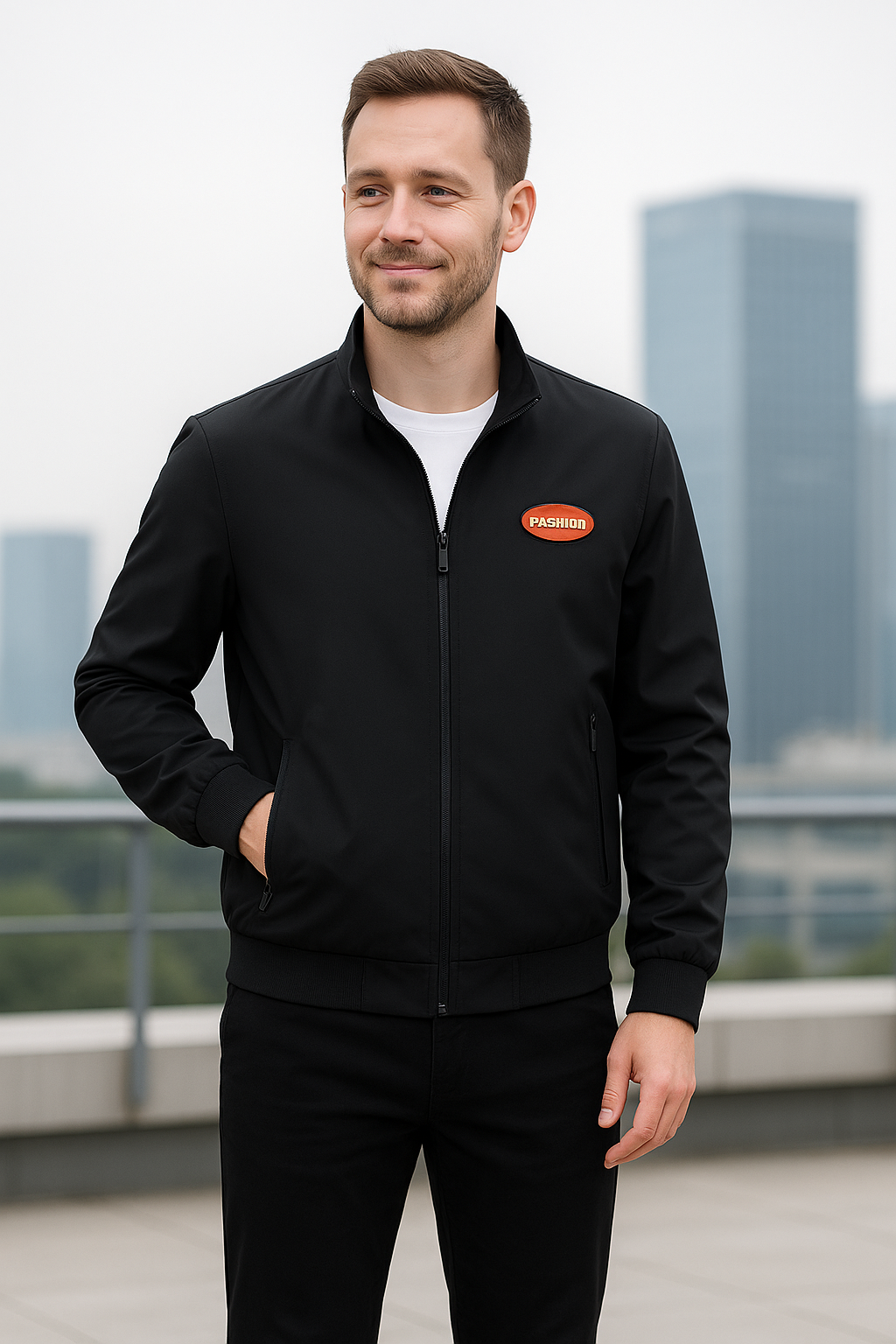 Belle & Cooper | Business Casual Jacket with Stand-Up Collar