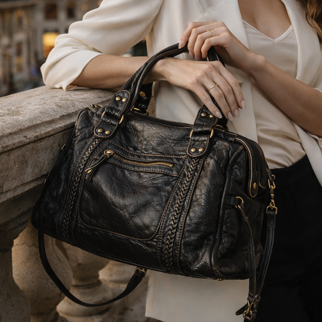 Pavira - Vegan Leather Structured Shoulder Handbag
