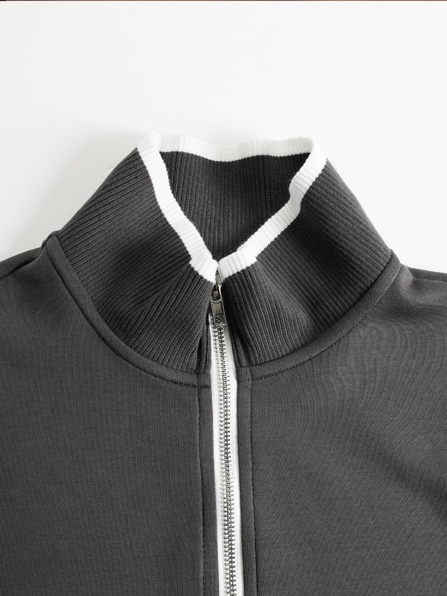Priscilla - Elegant og sporty sæt med sweatshirt med halv lynlås