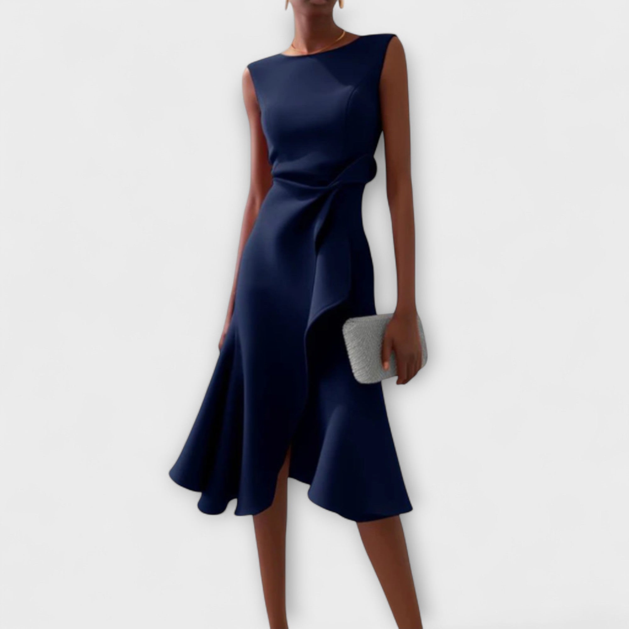 Sheila™ | Draperet asymmetrisk midikjole