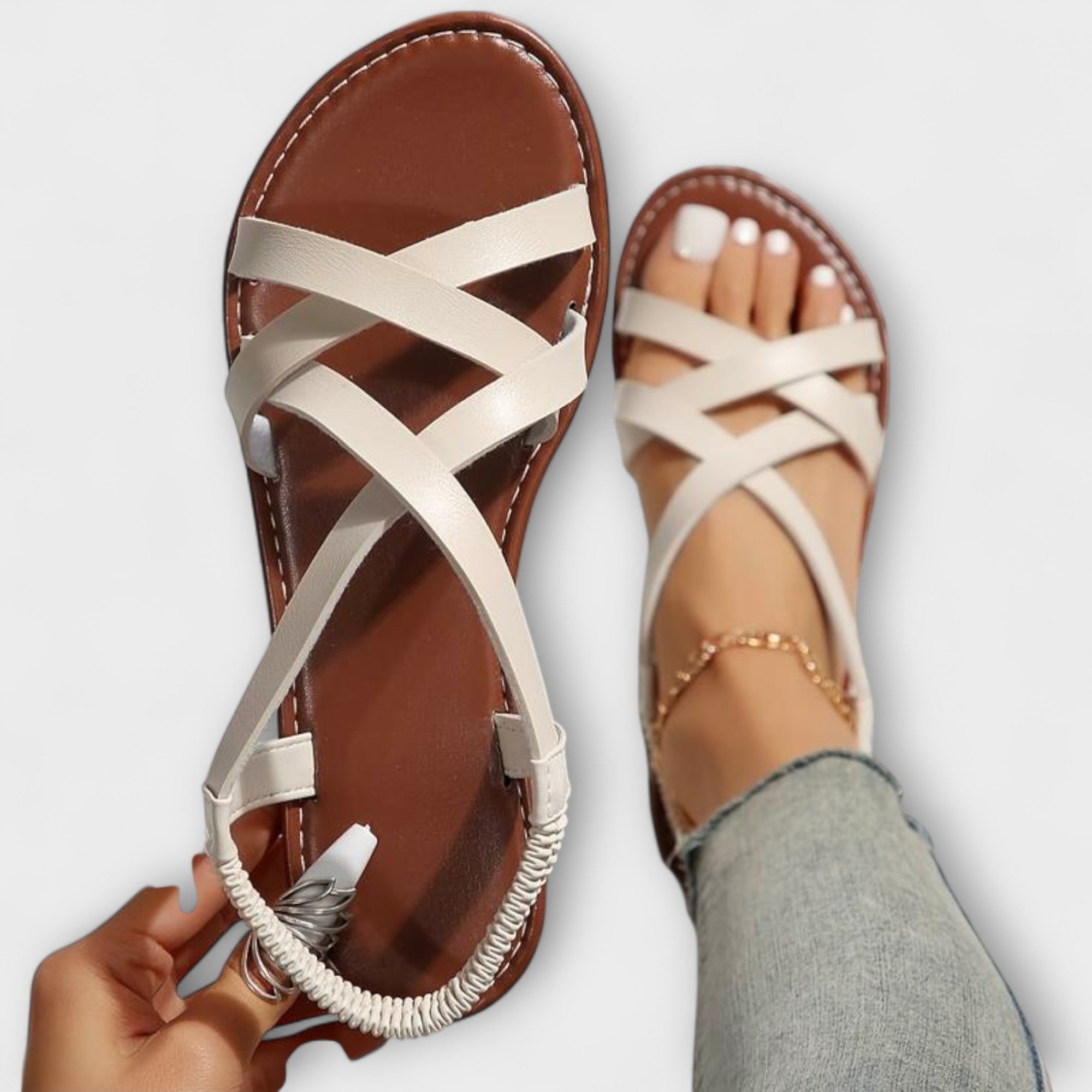 Deborah - Women's sandals with a light cross strap