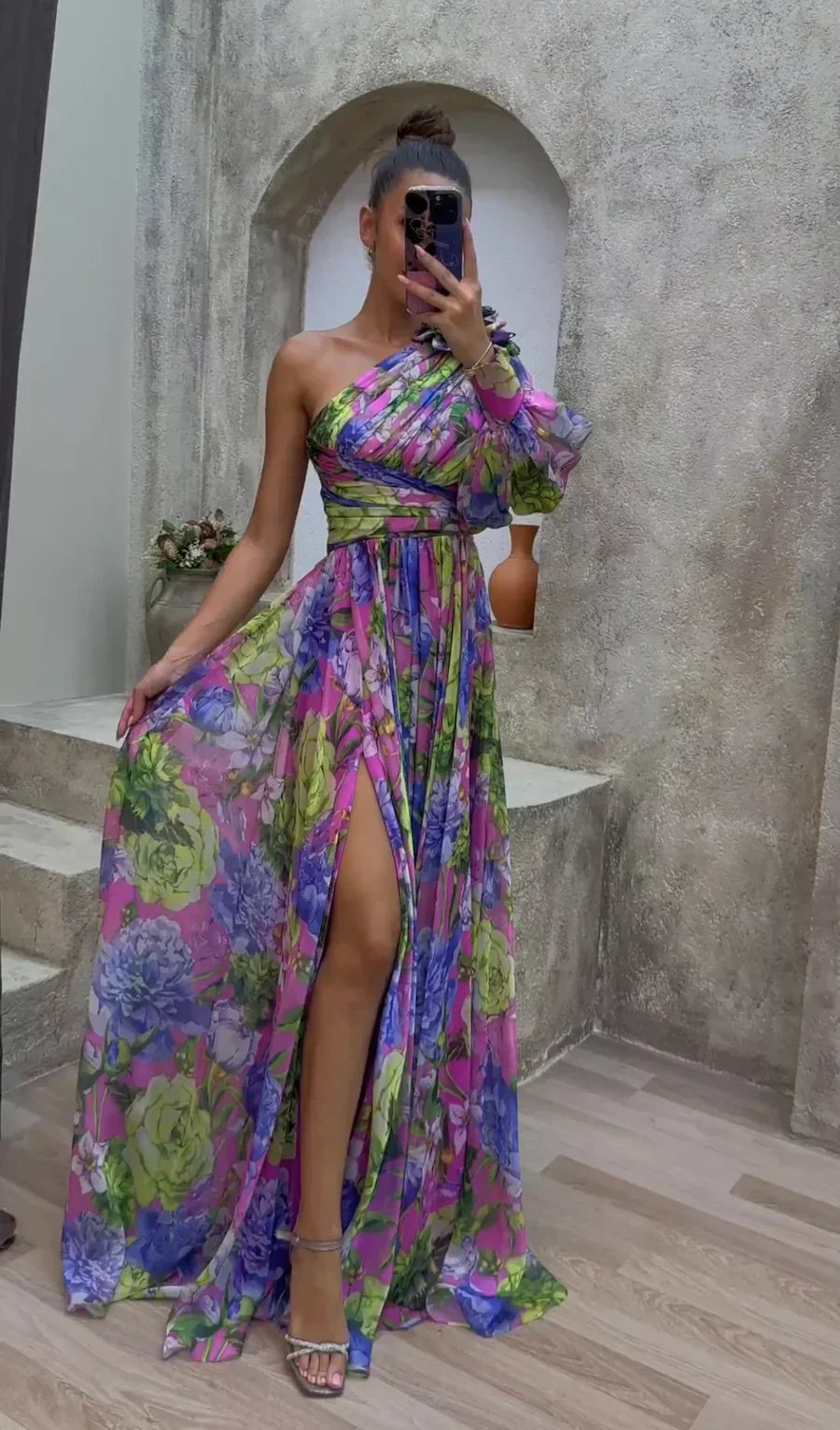Millie | Women’s Elegant Floral Slit Maxi Dress