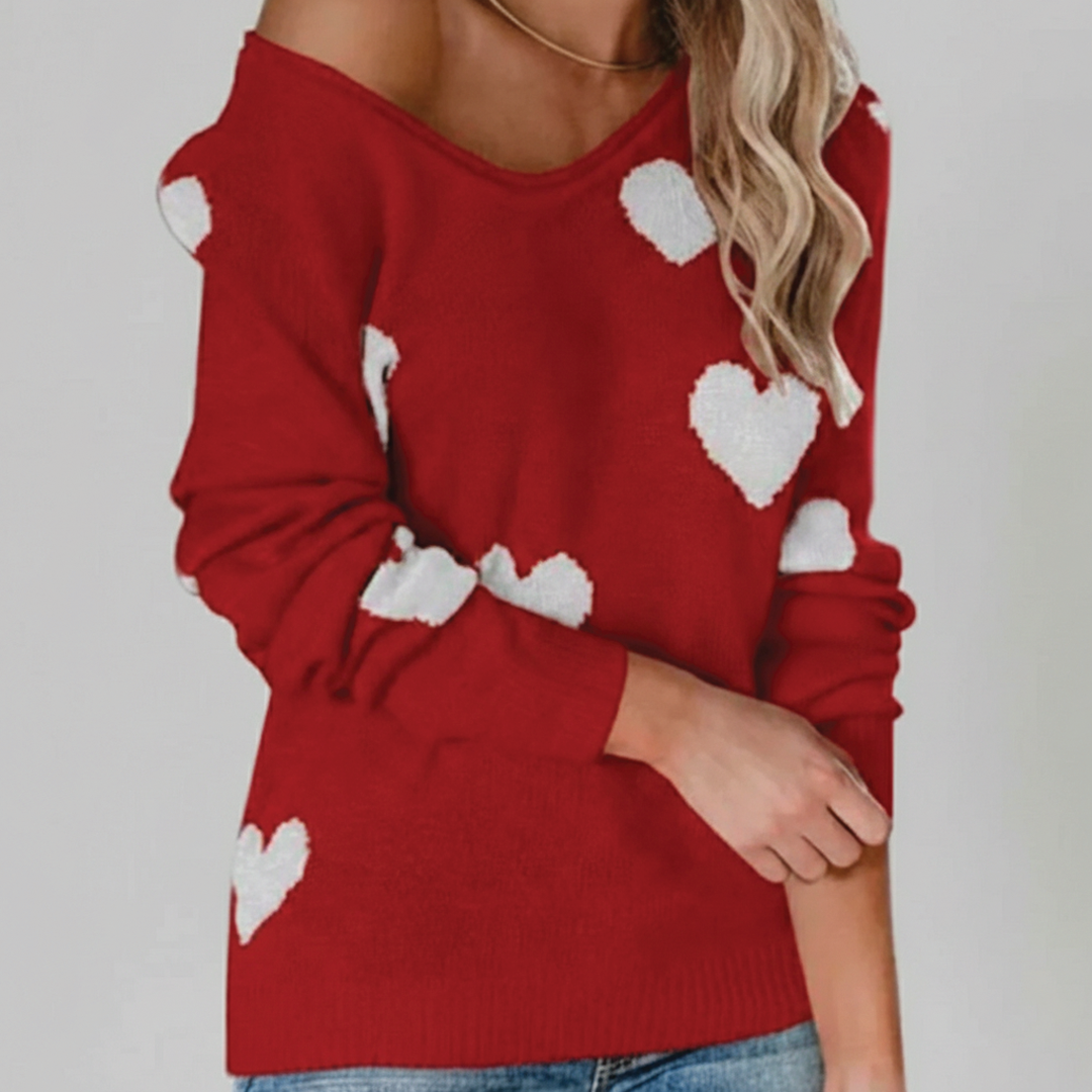 Urania - Hjerte-mønstret Sweater
