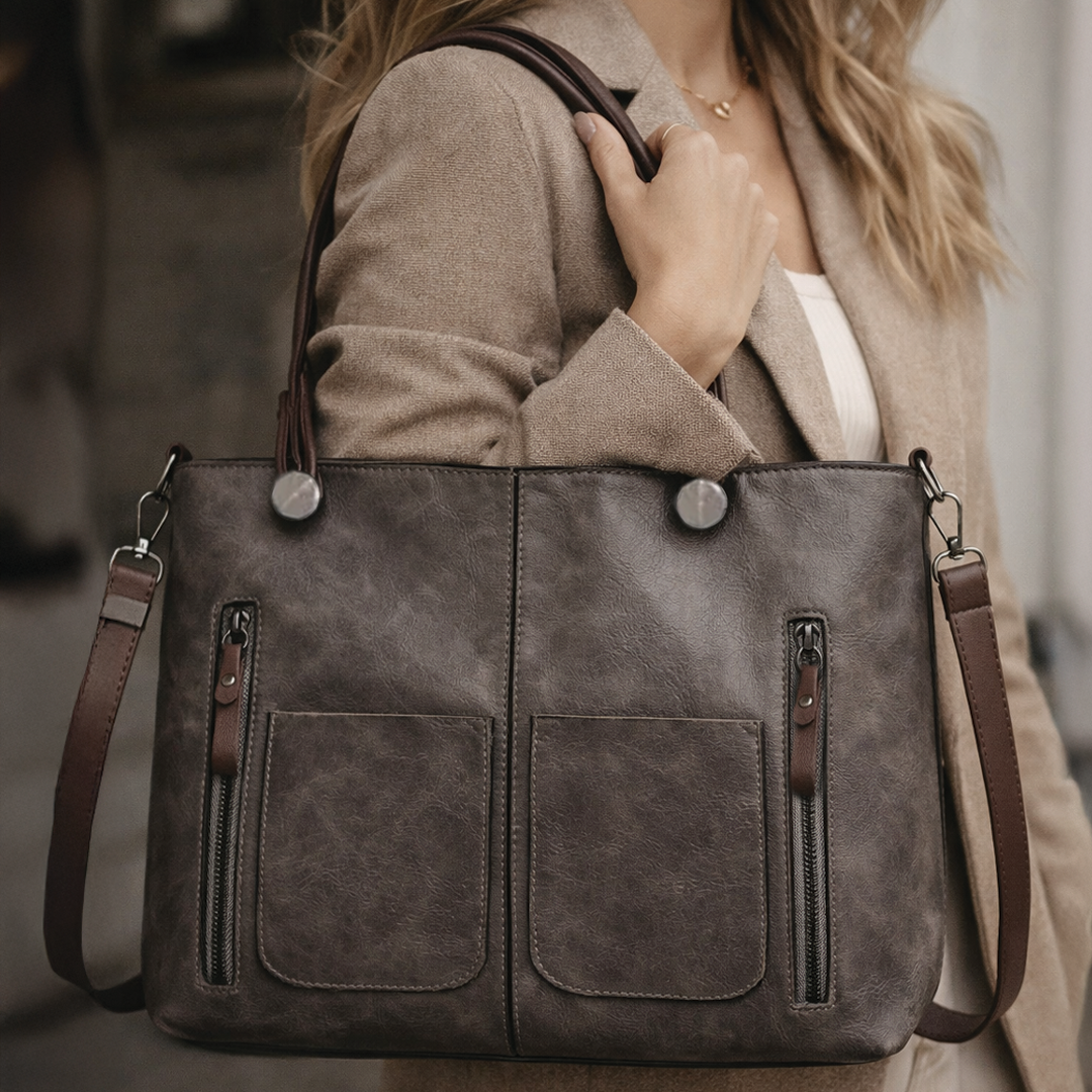 Helixa - Vegan Leather Structured Tote Handbag