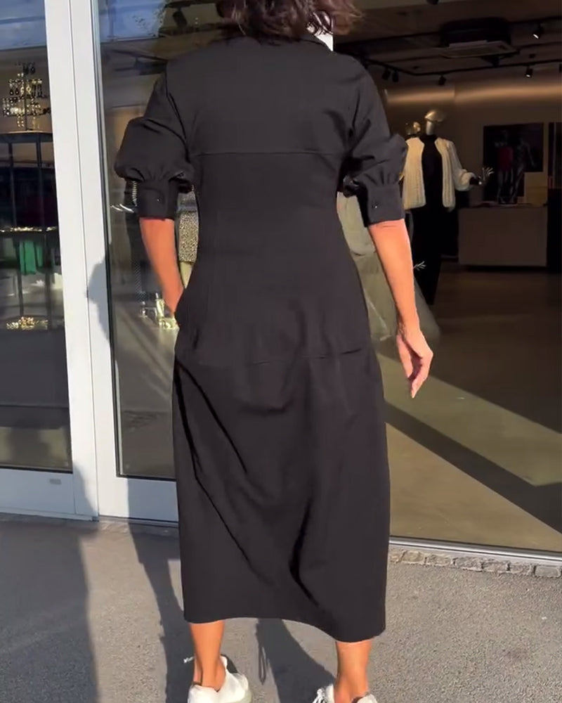 Florisse - Midi-kjole med krave