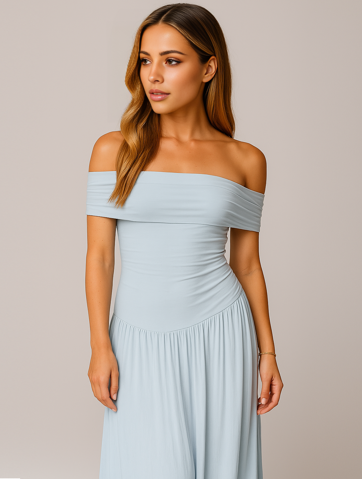 Isabel | Women Wedding Guest Pleated Maxi Dress