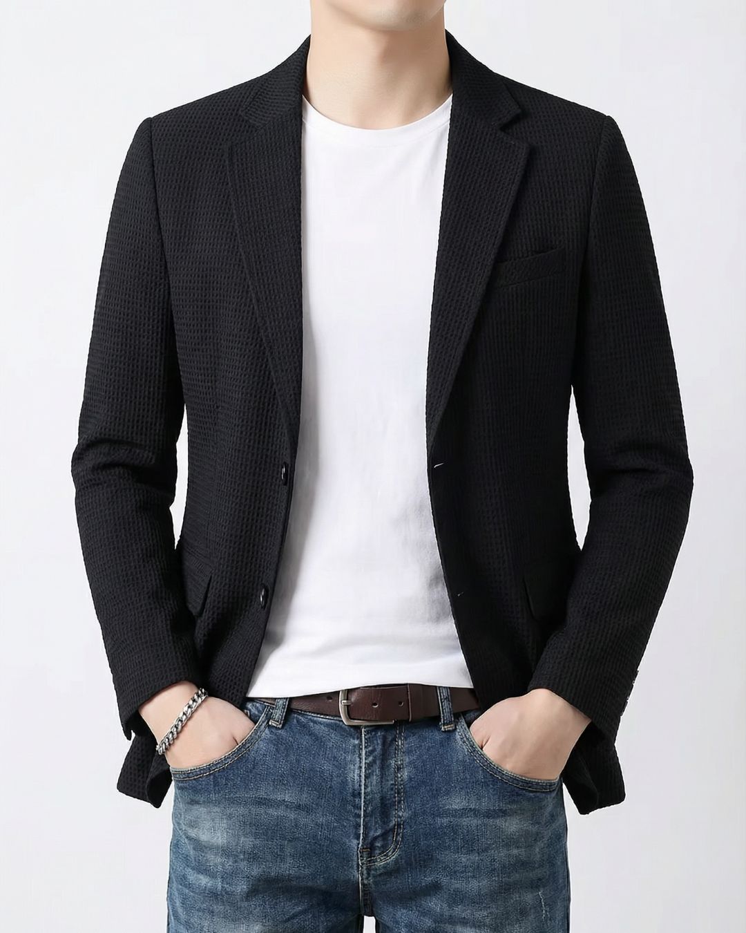 GEORGE | WAFFLE-KNIT TAILORED BLAZER