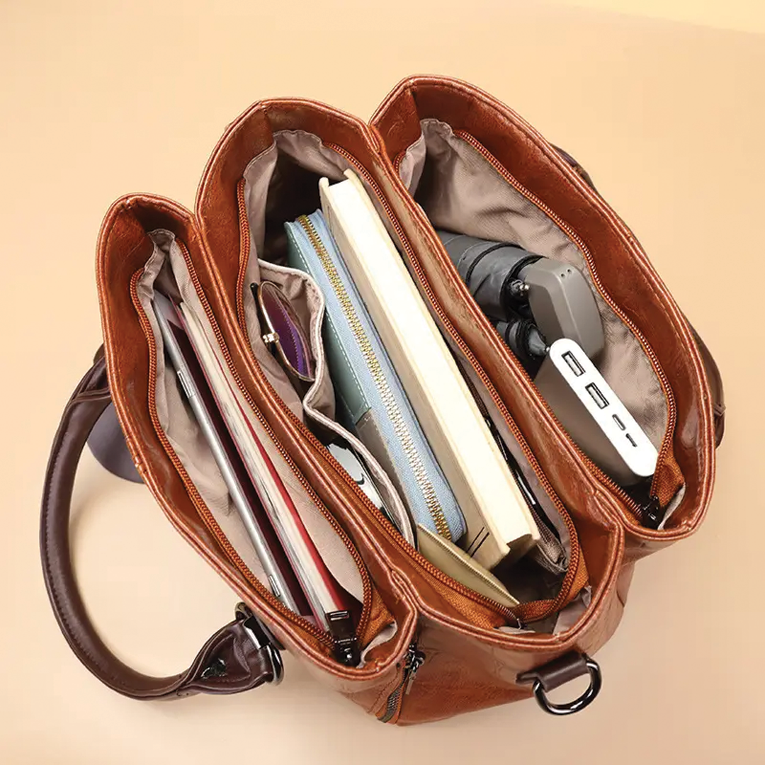 Hanzel - Leather Structured Handbag