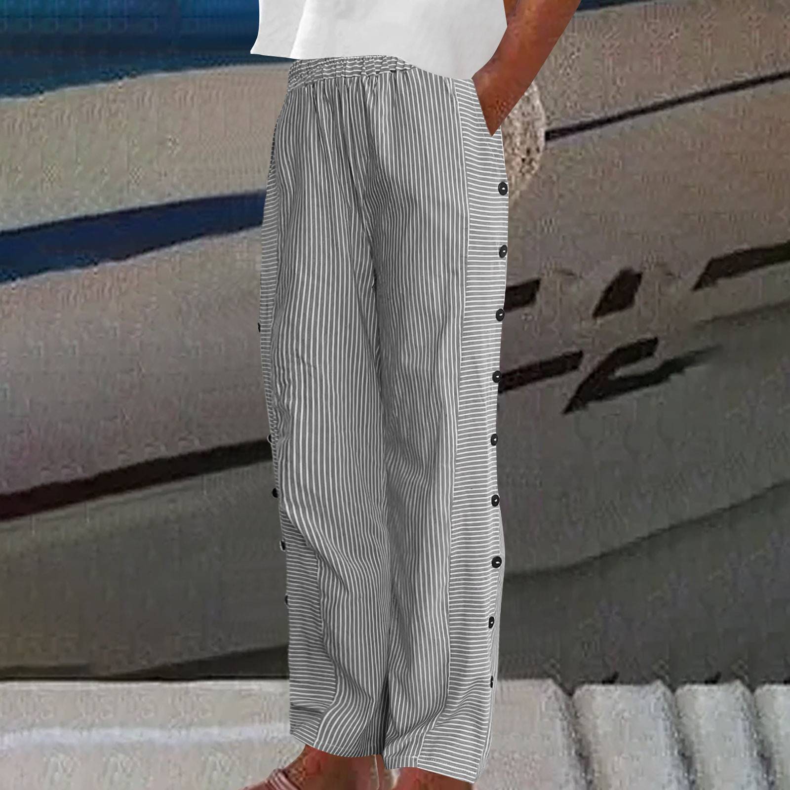 Rea - Relaxed Striped Leisure Trousers