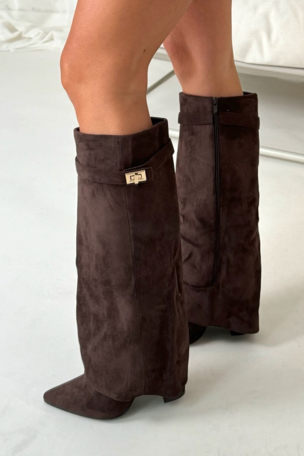 Saffron - Flap Knee-High Boots