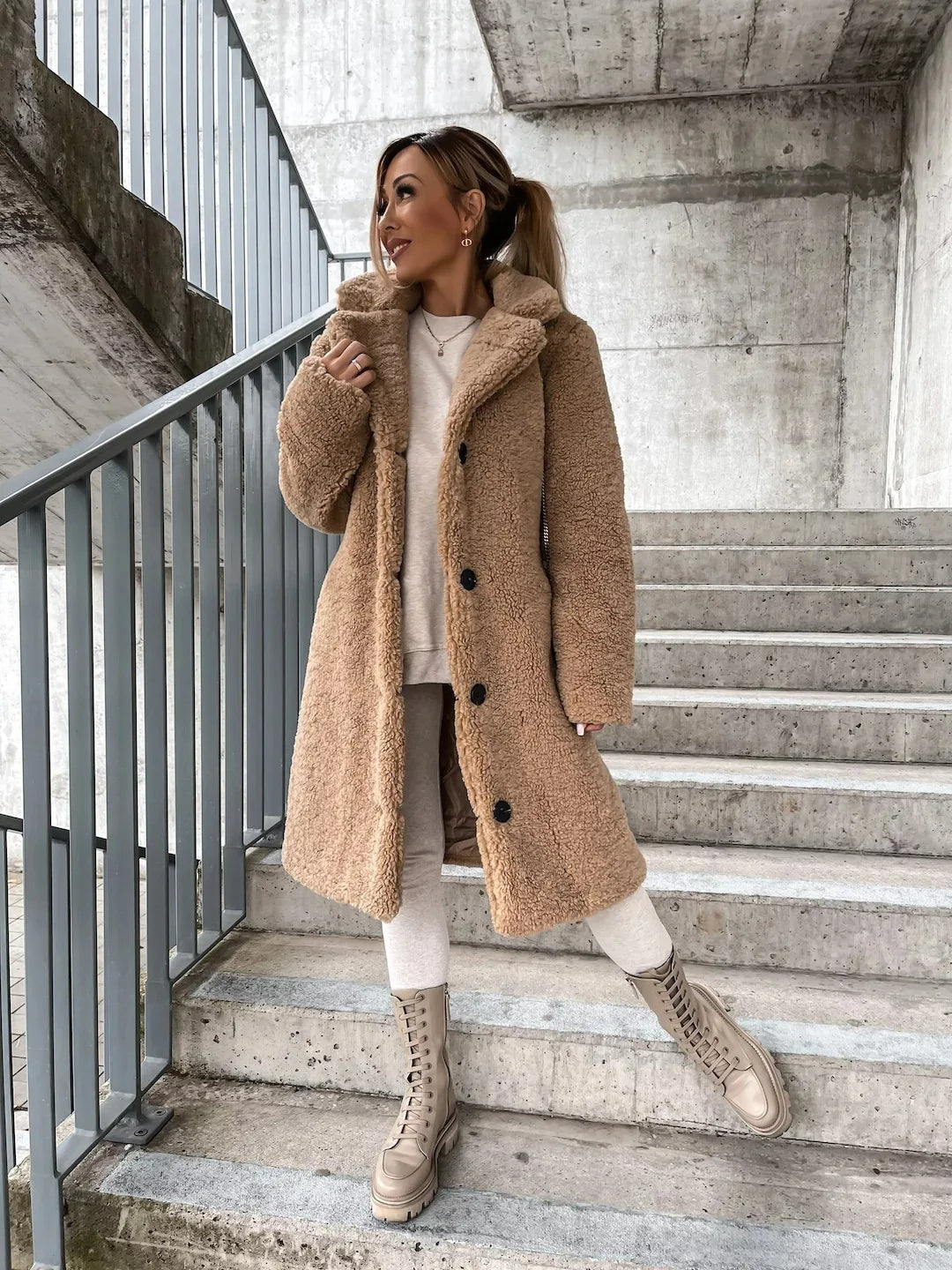 Tavi - Elegant Plush Trench Coat