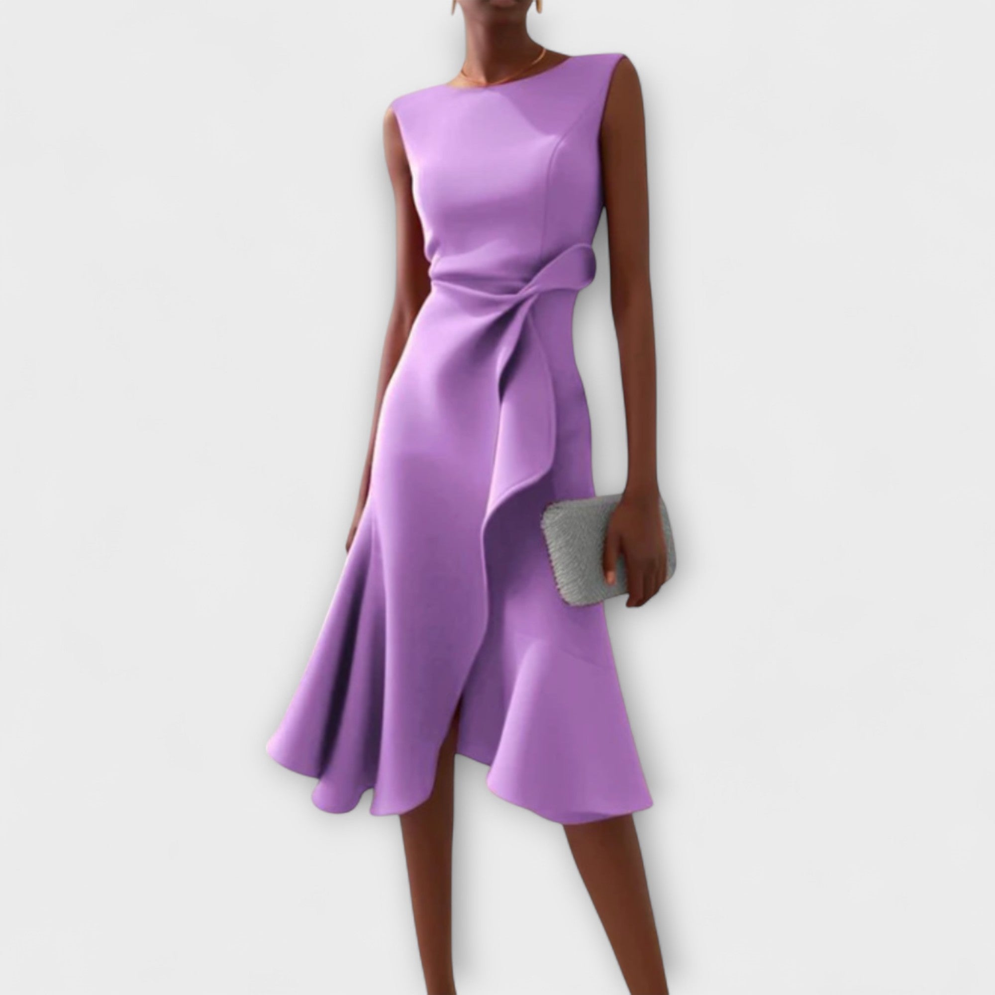 Sheila™ | Draperet asymmetrisk midikjole