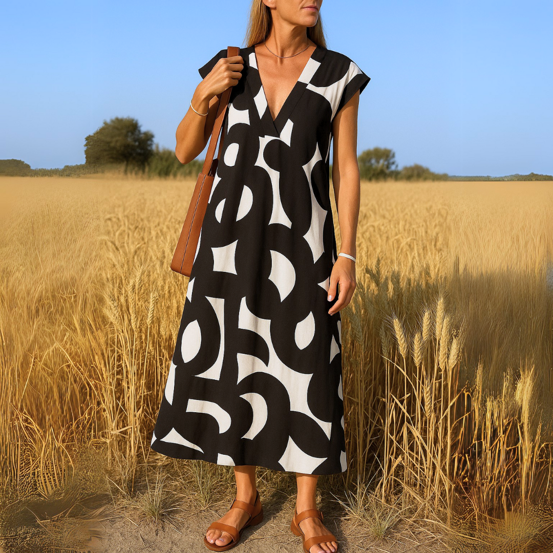 Lelira - V-Neck Midi Dress