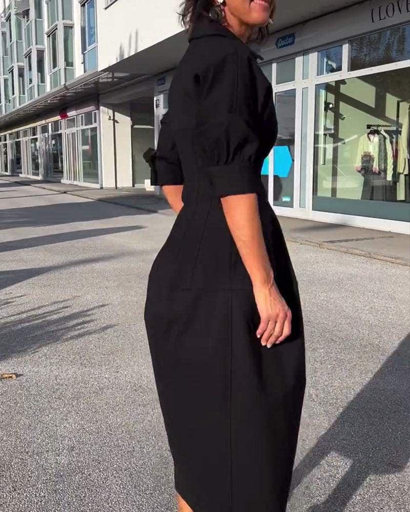 Florisse - Midi-kjole med krave