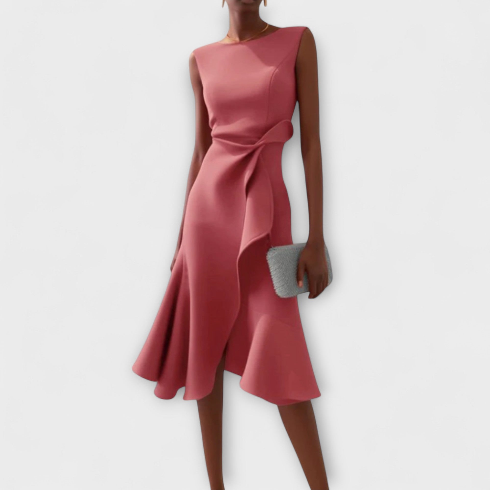 Sheila™ | Draperet asymmetrisk midikjole