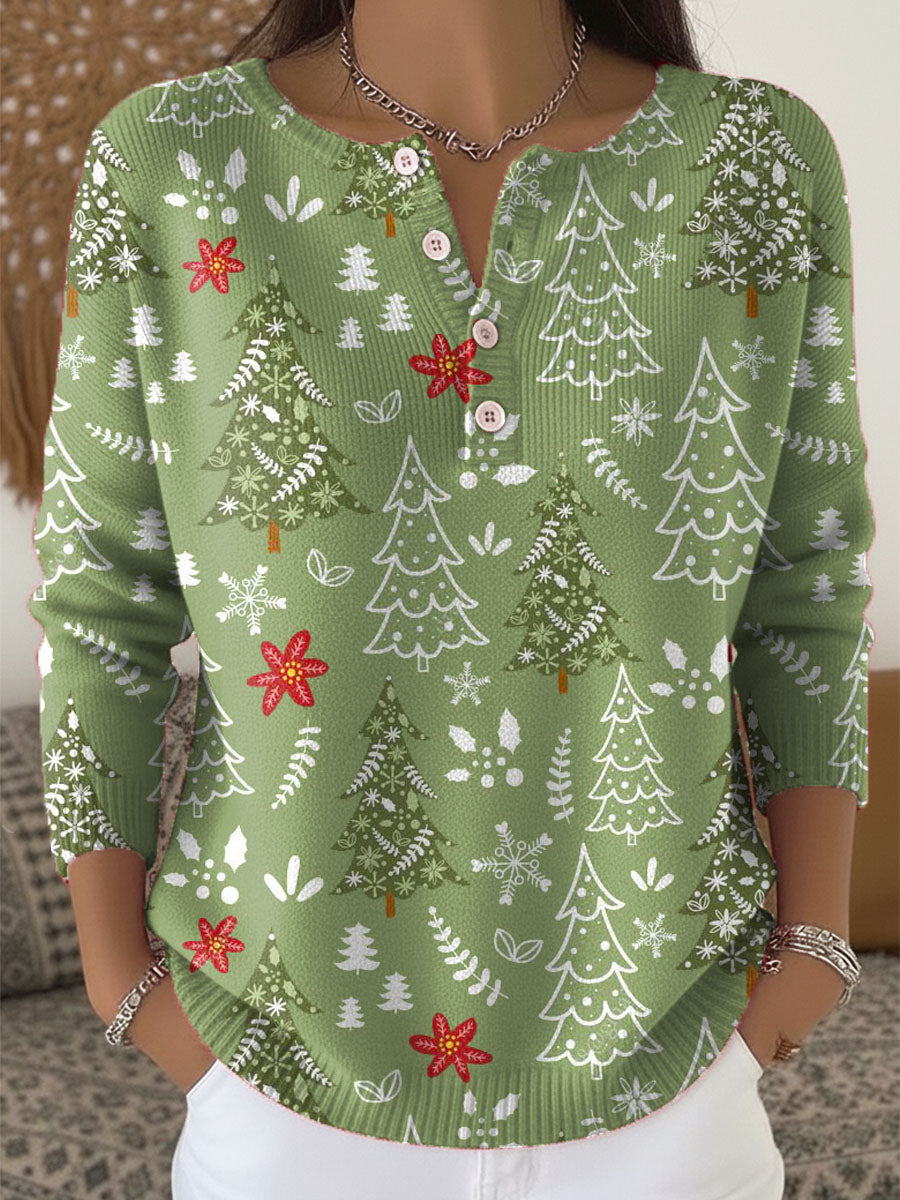 Iris I Christmas Sweater with Buttons