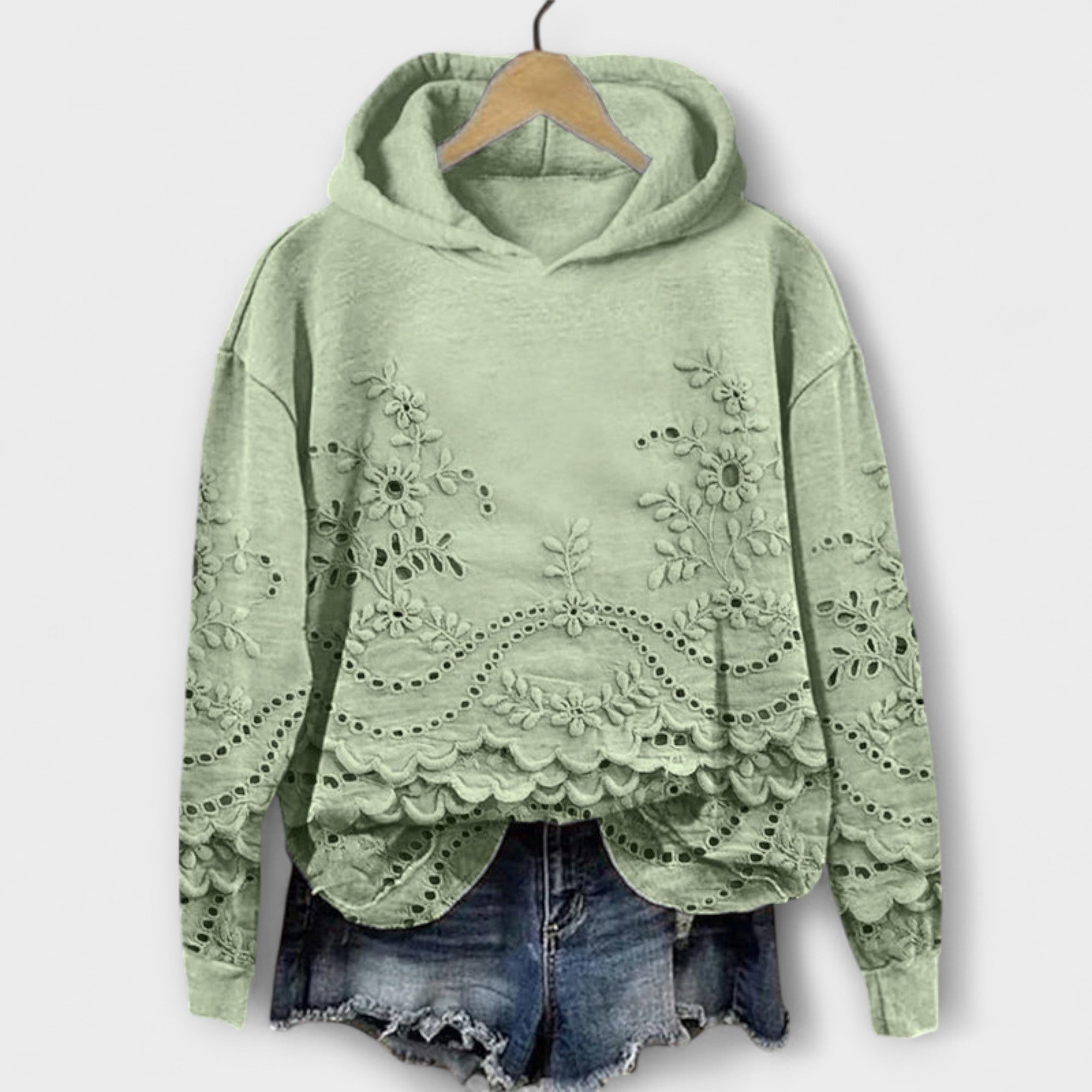 Grace – Vintage Hoodie with Floral Print