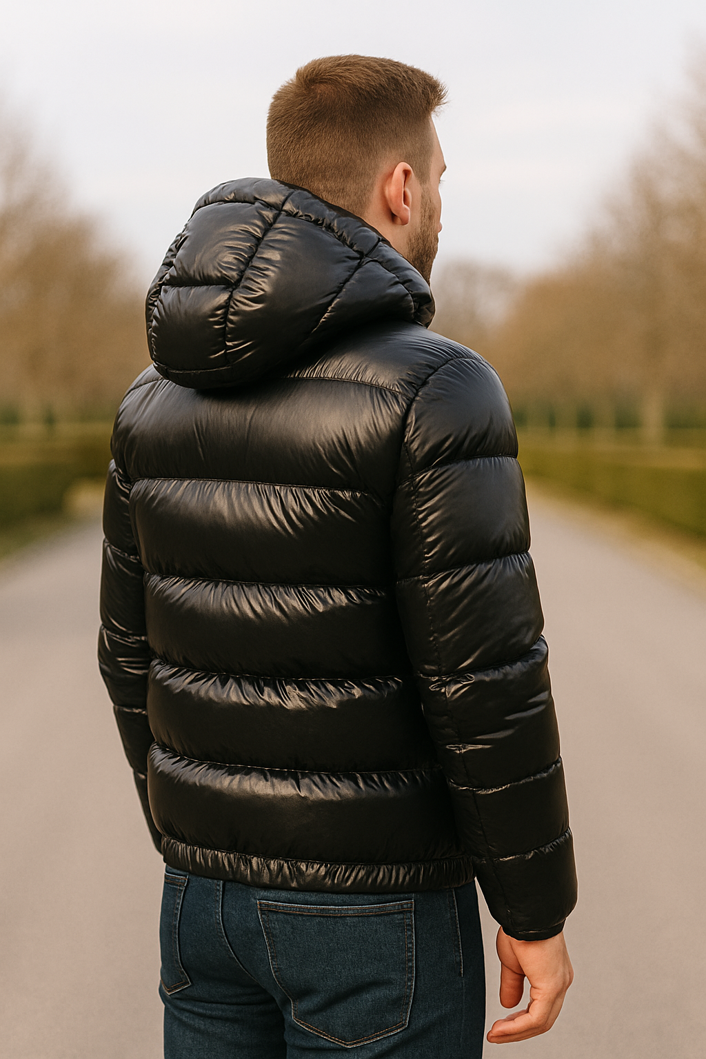 Belle & Cooper | Lightweight Down Parka with a Glossy Finish