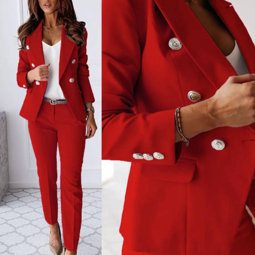 Ralinae - Double-Breasted Suit Set