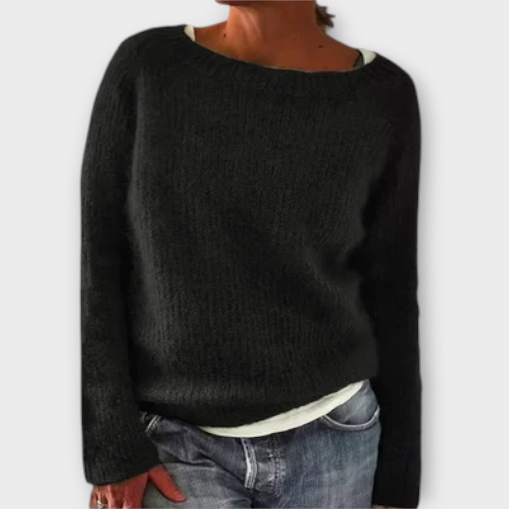 Regine – Sweater in a solid color knit look